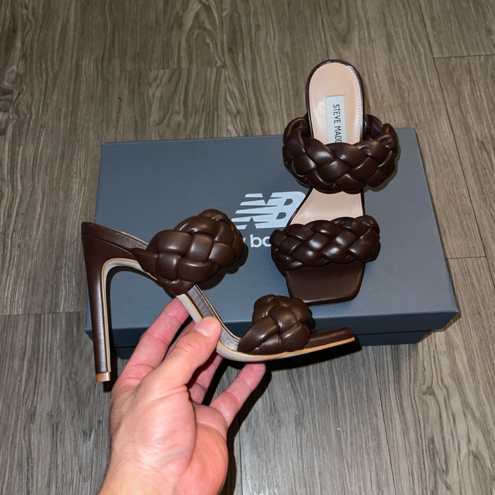 Steve Madden KENLEY Woven Brown Braided Heel Size 6